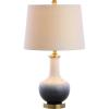JONATHAN Y JYL3019A Gradient 25″ Ceramic/Brass LED Table Lamp Contemporary Traditional Bedside Desk Nightstand Lamp for Bedroom Living Room Office College Bookcase LED Bulb Included, White/Navy(White/Navy)
