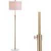 JONATHAN Y JYL3022A June 65″ Adjustable Metal/Marble LED Floor Lamp, Modern, Contemporary, Elegant, Glam, Office, Living Room, Family Room, Dining Room, Bedroom, Hallway, Foyer, Brass(Brass Gold/White)