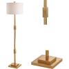 JONATHAN Y JYL3063A Windsor 61.5″ Resin/Metal LED Floor Lamp, Contemporary, Modern, Transitional, Office, Living Room, Family Room, Dining Room, Bedroom, Hallway, Foyer, Gold Leaf