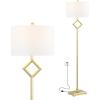 JONATHAN Y JYL3064A Juno 62.5″ Metal LED Floor Lamp, Contemporary, Modern, Transitional, Office, Living Room, Family Room, Dining Room, Bedroom, Hallway, Foyer, Gold Leaf