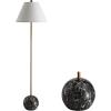 JONATHAN Y JYL3066A Miami 63.5″ Minimalist Resin/Metal LED Floor Lamp Modern,Contemporary for Bedrooms, Living Room, Office, Reading, Gold/White(Gold/Black)