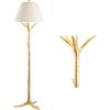 JONATHAN Y JYL3070A Arbor 63.5″ Faux Bois Resin LED Floor Lamp, Contemporary, Modern, Elegant, Office, Living Room, Family Room, Dining Room, Bedroom, Hallway, Foyer, Gold Leaf