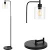 JONATHAN Y JYL3079A Axel Modern 60″ Iron/Seeded Glass Farmhouse Industrial LED Floor Lamp, Industrial, Rustic, Farmhouse, Bohemian, Transitional, Office, Living Room, Dining Room, Bedroom, Black