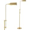 JONATHAN Y JYL3095A Zinnia 63″ Industrial Minimalist Height-Adjustable Iron Pharmacy LED Floor Lamp Glam, Modern, Designer, Casual, Vintage, Office, Living Room, Dining Room, Bedroom, Brass Gold