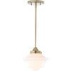 JONATHAN Y JYL3517A Kurtz 9.5″ Adjustable Drop Metal/Glass LED Pendant Contemporary Transitional Dimmable Dining Room Living Room Kitchen Foyer Bedroom Hallway, Brass Gold/White(Brass Gold/White)
