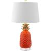 JONATHAN Y JYL4019A Pineapple 23″ Ceramic LED Table Lamp Contemporary Transitional Bedside Desk Nightstand Lamp for Bedroom Living Room Office College Bookcase LED Bulb Included, Navy/Gold(Orange/Gold)
