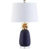 JONATHAN Y JYL4019A Pineapple 23″ Ceramic LED Table Lamp Contemporary Transitional Bedside Desk Nightstand Lamp for Bedroom Living Room Office College Bookcase LED Bulb Included, Navy/Gold(Navy/Gold)