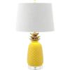 JONATHAN Y JYL4019A Pineapple 23″ Ceramic LED Table Lamp Contemporary Transitional Bedside Desk Nightstand Lamp for Bedroom Living Room Office College Bookcase LED Bulb Included, Navy/Gold(Yellow/Gold)
