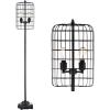 JONATHAN Y JYL4030A Odette 65″ Industrial Metal Floor Lamp Industrial,Rustic,Transitional for Bedrooms, Living Room, Office, Reading, Black/Silver