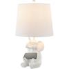 JONATHAN Y JYL4060A Kairi 21″ Modern Shabby Chic Resin/Iron Happy Elephant LED Kids’ Table Lamp with Phone Stand, White, for Living Room, Bedroom(White)