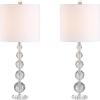 JONATHAN Y JYL5002A-SET2 Nala 28.5″ Crystal LED Table Lamp Transitional Glam Bedside Desk Nightstand Lamp for Bedroom Living Room Office College Bookcase LED Bulbs Included, Clear/Chrome (Set of 2)