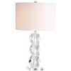 JONATHAN Y JYL5012A Sofia 26″ Crystal LED Table Lamp Transitional Glam Bedside Desk Nightstand Lamp for Bedroom Living Room Office College Bookcase LED Bulb Included, Clear