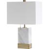 JONATHAN Y JYL5054A Trevor 22.5″ Marble/Iron Gold Modern Console LED Table Lamp Bohemian Contemporary Glam Bedside Desk Nightstand Lamp Bedroom Living Room Office College Bookcase, White/Brass Gold