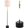 JONATHAN Y JYL6004A Crosby 66″ Adjustable Height Metal LED Floor Lamp Modern,Minimalist,Contemporary for Bedrooms, Living Room, Office, Reading, Brass/BlackMarble