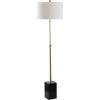 JONATHAN Y JYL6007A Lafayette 65″ Adjustable Height LED Floor Lamp Modern,Minimalist,Contemporary for Bedrooms, Living Room, Office, Reading, Brass/Black