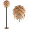 JONATHAN Y JYL6124A Simon 63″ Pinecone Wood/Metal LED Floor Lamp, Contemporary, Modern, Organic, Office, Bedroom, Living Room, Family Room, Dining Room, Kitchen, Natural/Black