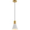 JONATHAN Y JYL6131A Apollo 6″ Metal LED Pendant Contemporary Dimmable Adjustable Dining Room Living Room Kitchen Foyer Bedroom Hallway, Black/Brass Gold(White/Brass Gold)