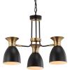 JONATHAN Y JYL6138A Edison 33.25″ Linear 3-Light Metal LED Pendant Contemporary Dimmable Dining Room Living Room Kitchen Foyer Bedroom Hallway, Black/Brass Gold(20″ 3 Light)