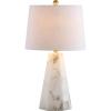 JONATHAN Y JYL6205A Xio 25.5″ Alabaster LED Table Lamp Contemporary Transitional Bedside Desk Nightstand Lamp for Bedroom Living Room Office College Bookcase LED Bulb Included, White