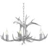 JONATHAN Y JYL6300A Eldora 30″ Adjustable Resin Antler 5-Light LED Chandelier, Glam, Rustic,Cottage,Transitional, Dimmable Dining Room, Living Room, Kitchen, Foyer, Bedroom, Brown(Silver)