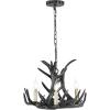 JONATHAN Y JYL6304A Eldora 18″ Adjustable Resin Antler 3-Light LED Chandelier,Rustic, Cottage, Transitional, Dimmable Dining Room, Living Room, Kitchen, Foyer, Bedroom, Brown(Black)
