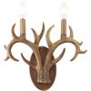 JONATHAN Y JYL6307A-SET2 Cody 5.5″ 1-Light Southwestern Bohemian Resin/Iron Faux Antler LED Sconce, Brown Wood Finish (Set of 2) for Entry, Dining Room, Hallway, and Bathroom(2 Light)