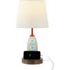 JONATHAN Y JYL6310A Houston 17.5″ Coastal Style Iron/Resin Rocket LED Kids’ Table Lamp with Phone Stand and USB Charging Port Traditional, Mid-Century, Classic, Living Room, Bedroom, Multi-Color