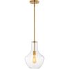 JONATHAN Y JYL6400C Watts 10.5″ 1-Light Mid-Century Modern Iron/Glass LED Pendant Contemporary, Coastal, Vintage Bedroom Living Room, Brass Gold/Clear(Brass Gold/Clear)