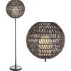JONATHAN Y JYL6507A Bea 61″ Outdoor Woven Globe LED Floor Lamp, Bohemian, Transitional, Scandinavian, Modern, Contemporary, Modern, Office, Bedroom, Living Room, Family Room, Dining Room, Coffee/Black
