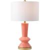 JONATHAN Y JYL6607B Ziggy 27″ Ceramic/Iron Contemporary Glam LED Table Lamp Bedside Desk Nightstand Lamp for Bedroom Living Room Office College Bookcase LED Bulb Included, Coral/Brass Gold(Coral/Brass Gold)