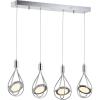 JONATHAN Y JYL7032A Orion 5.5″ Adjustable Modern Integrated 1-Light Cluster LED Metal Pendant Contemporary Glam Midcentury Dimmable Dining Room Living Room Kitchen Foyer Bedroom Hallway, Chrome(4-Light)