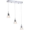 JONATHAN Y JYL7035A Alain 5″ 1-Light Adjustable Metal Integrated LED Pendant Contemporary Glam Midcentury Transitional Dimmable Dining Room Living Room Kitchen Bedroom Commercial Office, Chrome/White(19.5″ 3-Light)