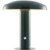 JONATHAN Y JYL7114A Suillius 11″ Contemporary Bohemian Rechargeable/Cordless Portable Iron Integrated LED Mushroom Table Lamp Modern, Coastal Bedside Desk Nightstand Lamp, Black(Forest Green)