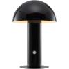 JONATHAN Y JYL7115B Boletus 10.75″ Contemporary Bohemian Rechargeable/Cordless Portable Iron Integrated LED Mushroom Table Lamp Modern, Coastal Bedside Desk Nightstand Lamp, White(Black)