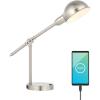 JONATHAN Y JYL7123A Curtis 20.25″ Iron Adjustable Dome Shade LED Task Lamp, USB Charging Port, Classic, Coastal, Industrial, Vintage, Farmhouse, Traditional for Bedroom, Living Room, Office, Black(Nickel)