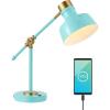 JONATHAN Y JYL7124C Allegra 18.5″ Adjustable Cantilever LED Task Lamp, USB Charging Port, Classic, Coastal, Industrial, Farmhouse, Traditional for Bedroom, Living Room, Office, Cyan/Brass Gold(Cyan/Brass Gold)
