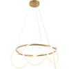 JONATHAN Y JYL7140B Lisette 25″ Contemporary Minimalist 360 Adjustable Silicone Neon Rope Dimmable Integrated LED Chandelier, Black for Bedroom, Living Room, Kitchen, Home Office, Kids Room(Brass Gold)