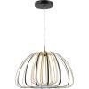 JONATHAN Y JYL7149A Gigi 11.5″ Modern Glam Metal Adjustable Dimmable Stripe Cage Integrated LED Pendant, Black/Gold Painting for Bedroom, Living Room, Dining Room(23.5″L x 23.5″W x 78.0″H)