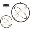 JONATHAN Y JYL7211A Orbit 16.5″ Adjustable Integrated LED Metal Pendant Contemporary Dimmable Dining Room Living Room Kitchen Commercial Office, Black
