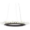 JONATHAN Y JYL7212A Elsa 24″ Adjustable Integrated LED Modern Crystal Pendant Modern Contemporary 4000K 21W Built-in Light for Kitchen Hallway Bathroom Commercial Office Closet, Black/Clear