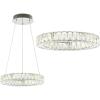 JONATHAN Y JYL7218A Reese 15.7″ Adjustable Integrated LED Metal/Crystal Chandelier, Contemporary Glam 4000K 24W Built-in Light for Kitchen Hallway Bathroom Commercial Office Living Room, Chrome/Clear