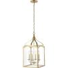 JONATHAN Y JYL7403C Ruth 11″ 4 Light Traditional Classic Lantern Metal/Glass LED Pendant Modern Industrial Farmhouse Dining Room Living Room Kitchen Foyer Bedroom Hallway, Gold(Gold)