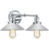 JONATHAN Y JYL7424A June 17.5″ 2-Light Metal Shade Farmhouse Sconce Contemporary Transitional 2200K Edison 25W Bulbs Included for Bedroom Living Room Bathroom, Vanity Lighting, Chrome(Chrome)