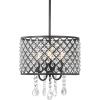 JONATHAN Y JYL7464A Gigi 17″ Metal/Crystal Adjustable LED Drop Pendant, Glam, Contemporary, Dimmable Dining Room, Living Room, Kitchen, Foyer, Black(13 in)