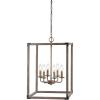 JONATHAN Y JYL7475A Magnolia 12.13″ 4-Light Adjustable Iron Rustic Farmhouse LED Pendant Bohemian Industrial Vintage Cottage Dimmable Dining Room Living Room Kitchen Foyer Bedroom Hallway, Brown(16.2″ 6-Light)