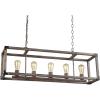 JONATHAN Y JYL7477A Magnolia 36″ 5-Light Linear Adjustable Iron Rustic Farmhouse LED Pendant Bohemian Industrial Vintage Cottage Dimmable Dining Room Living Room Kitchen Foyer Bedroom Hallway, Brown(5-Light)
