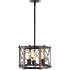 JONATHAN Y JYL7501A Ferme 16″ 3-Light Adjustable Iron Rustic Farmhouse LED Pendant Industrial Vintage Cottage Dimmable Dining Room Living Room Kitchen Foyer Bedroom Hallway, Oil Rubbed Bronze/Brown(16″ 3-Light)