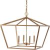 JONATHAN Y JYL7520C Gatsby 23″ 4-Light Adjustable Iron Rustic Glam LED Pendant Industrial Vintage Cottage Dimmable Dining Room Living Room Kitchen Foyer Bedroom Hallway, Gold(Gold)