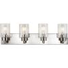 JONATHAN Y JYL7558A Irving 27.75″ 4-Light Modern Contemporary LED Vanity Light Glam Transitional 2700K 9W Bulbs Included Bathroom Hallway Living Room Bedroom Mirror Cabinet, Nickel(27.75″ 4-Light)
