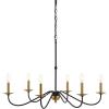 JONATHAN Y JYL7559A Wicklow 34.75″ 6-Light Bohemian Farmhouse Iron LED Chandelier Modern Contemporary Adjustable Dining Room Living Room Kitchen Island Foyer Bedroom Lobby, Oil Rubbed Bronze(Brass Gold/Black)